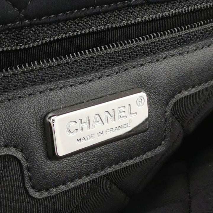 Chanel Classic Camellia Single Flap Bag Medium Neoprene Black