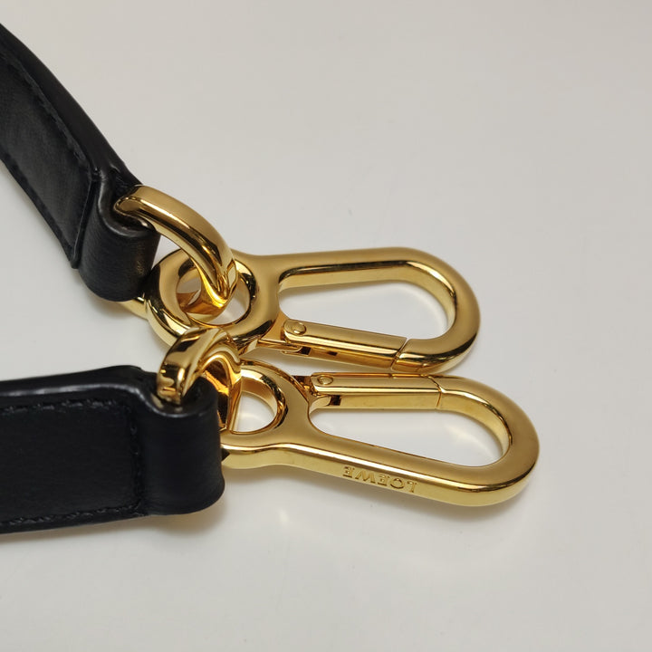 Loewe Small Puzzle Bag Raffia and Calfskin Anise Olive Gold Hardware