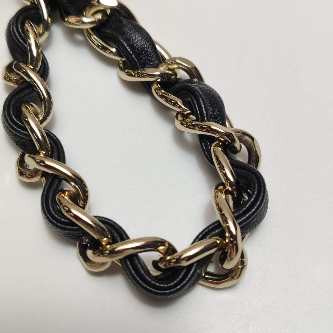 Chanel Quilted Chain Round Mini Clutch Lambskin Black Gold Hardware