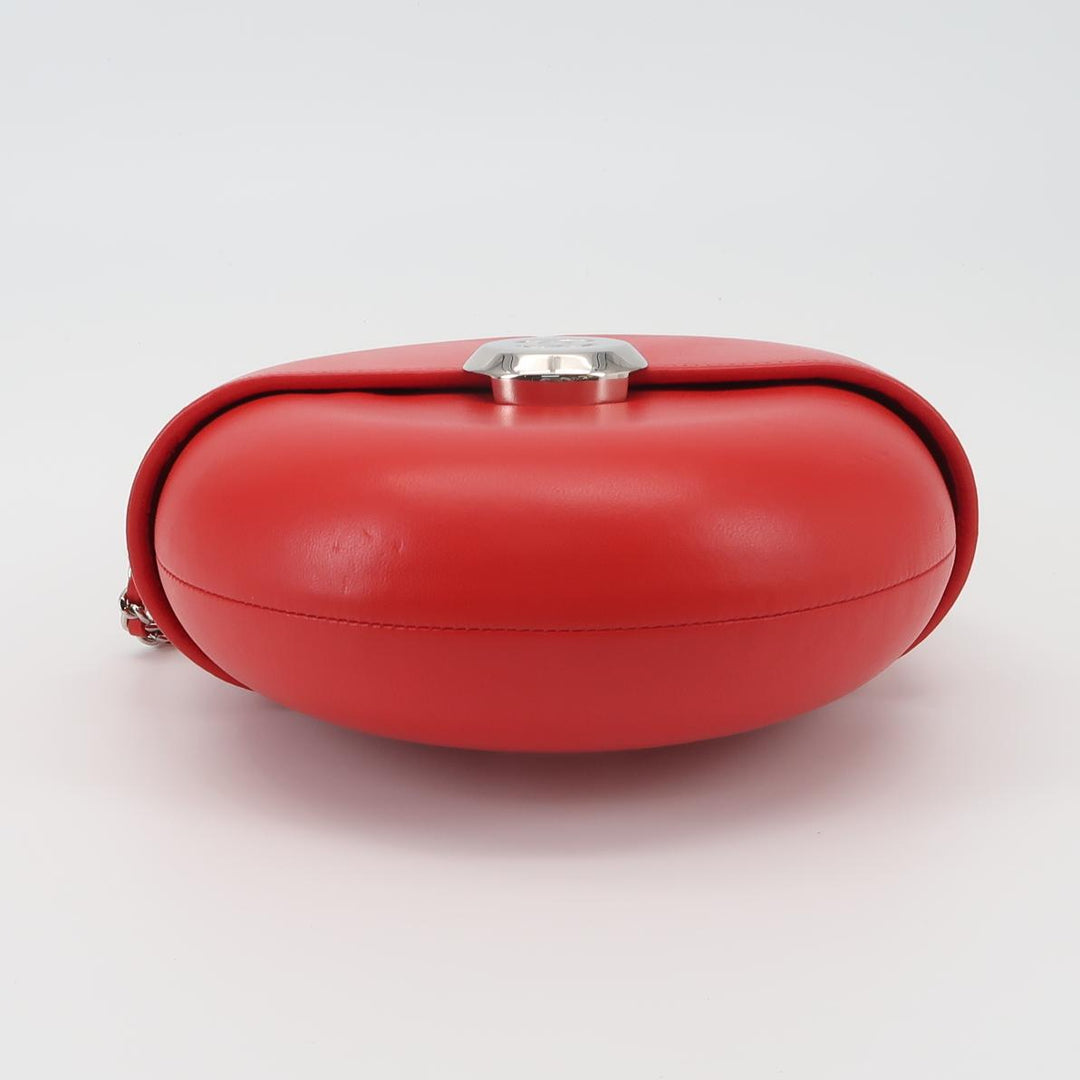 Chanel Evening In The Air Crossbody Bag Small Red Lambskin Silver Hardware