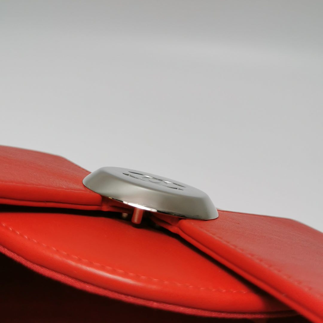 Chanel Evening In The Air Crossbody Bag Small Red Lambskin Silver Hardware