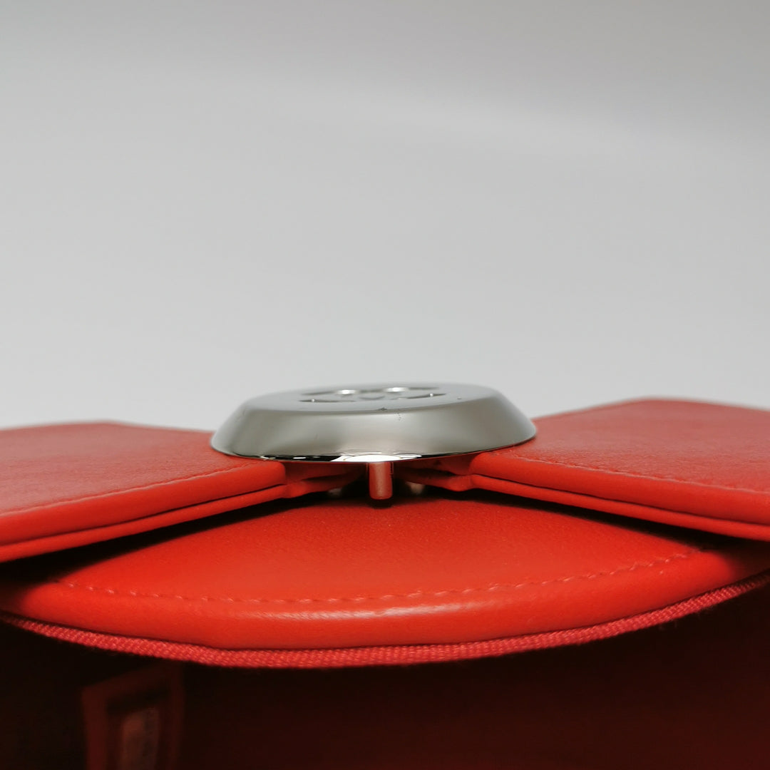 Chanel Evening In The Air Crossbody Bag Small Red Lambskin Silver Hardware