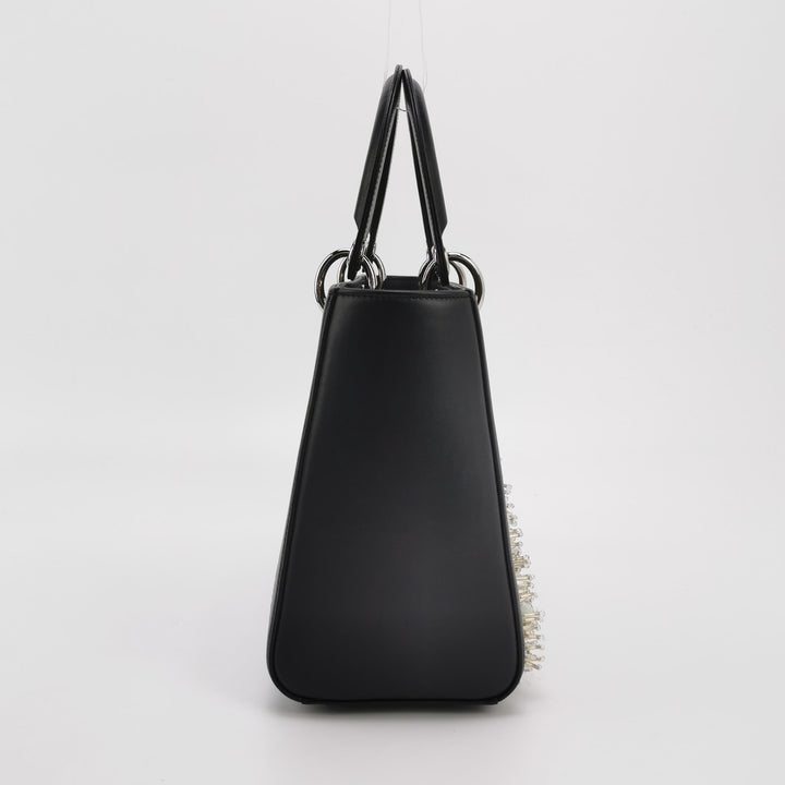 Dior X Wang Yuyang Calfskin Bead Embroidered The Lunar Landscape Medium Lady Dior Art Black Multi colour