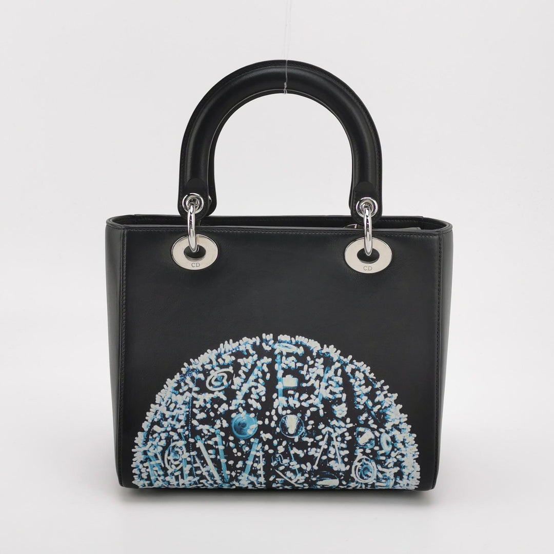 Dior X Wang Yuyang Calfskin Bead Embroidered The Lunar Landscape Medium Lady Dior Art Black Multi colour