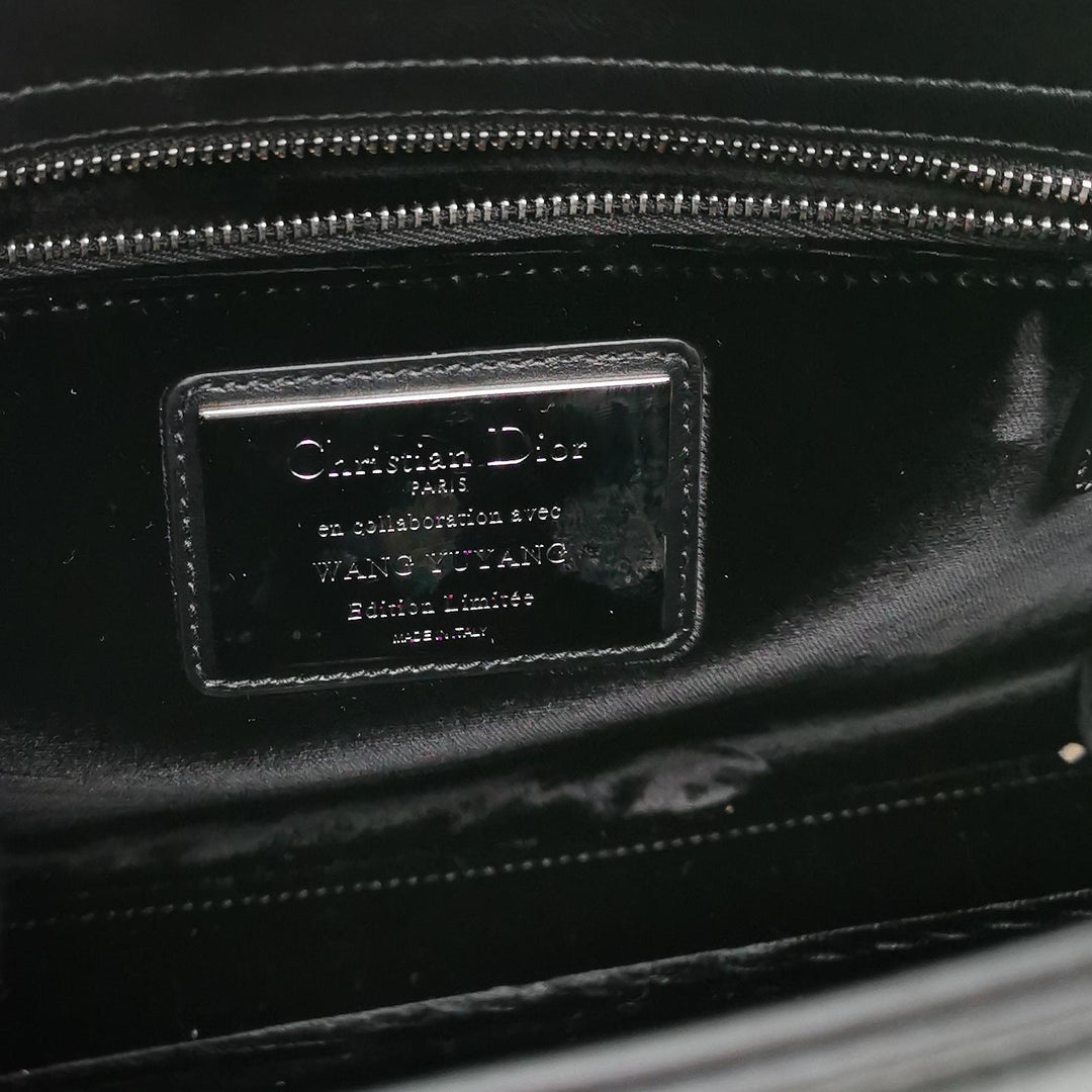 Dior X Wang Yuyang Calfskin Bead Embroidered The Lunar Landscape Medium Lady Dior Art Black Multi colour