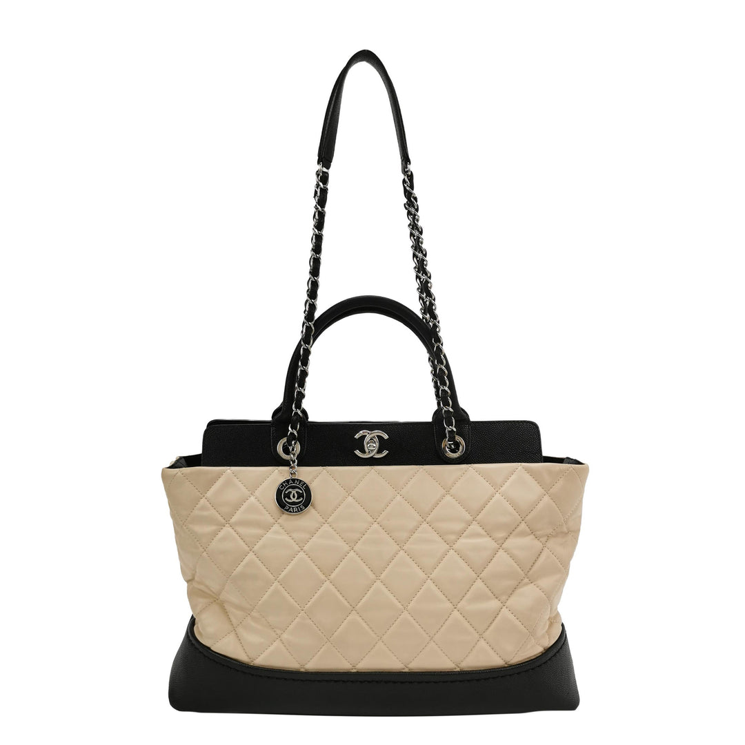Chanel Coco Shopping Tote Bag Beige Black