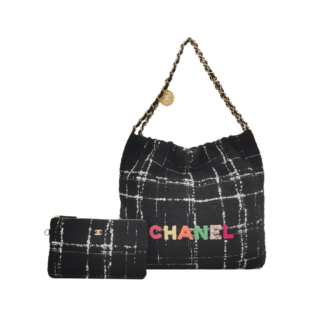 Chanel 22 Tweed Hobo Bag