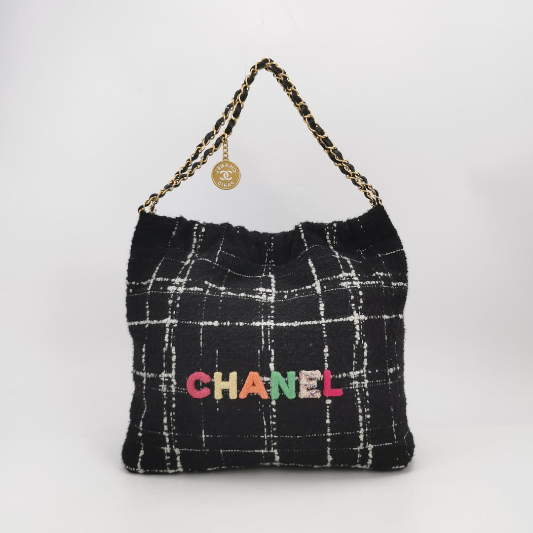 Chanel 22 Tweed Hobo Bag