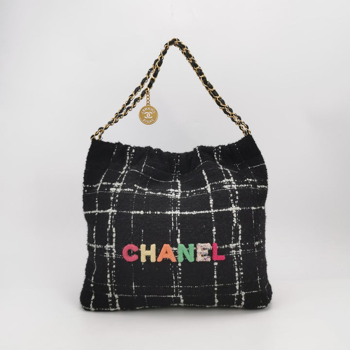 Chanel 22 Tweed Hobo Bag