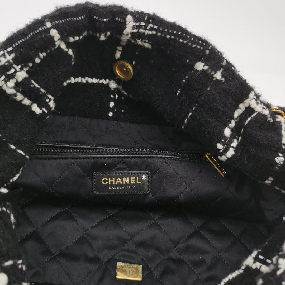 Chanel 22 Tweed Hobo Bag