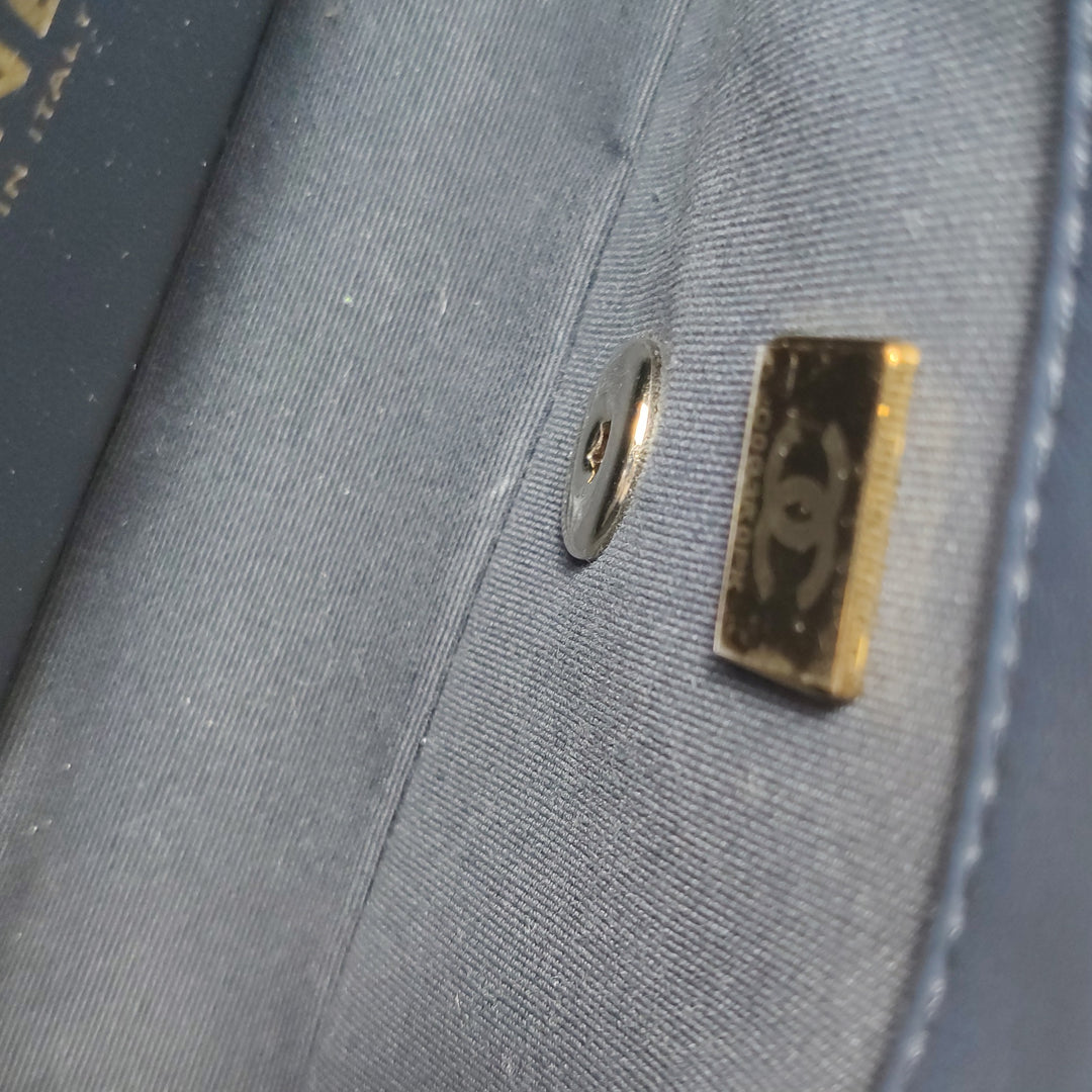 Chanel Quilted CC Logo Lambskin Braided Trim Flap Bag