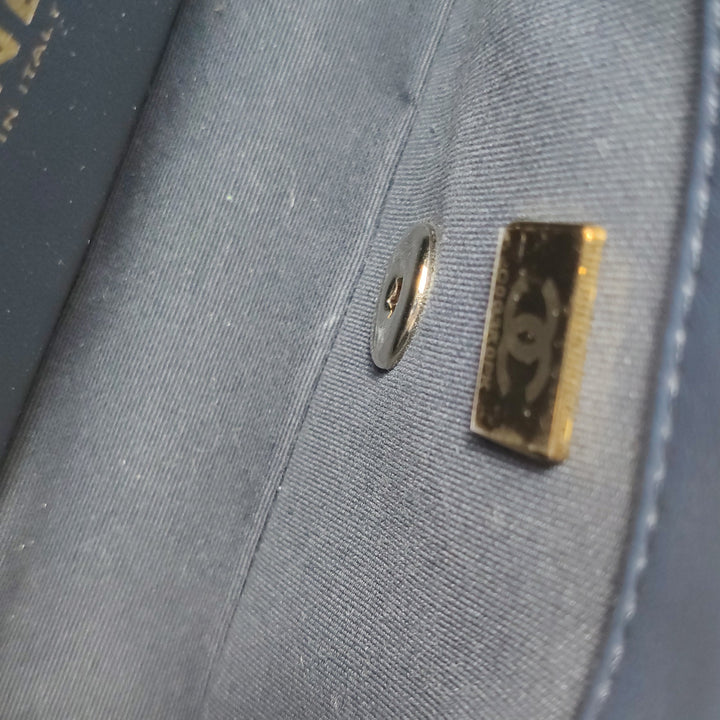 Chanel Quilted CC Logo Lambskin Braided Trim Flap Bag