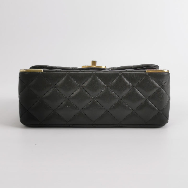 Chanel Mini Rock The Corner Flap Bag in Black