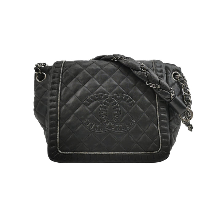 Chanel Istanbul Accordion Flap Bag In Black Leather