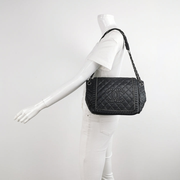 Chanel Istanbul Accordion Flap Bag In Black Leather