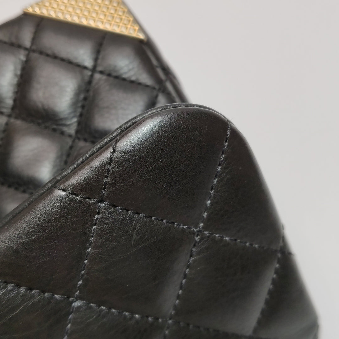 Chanel Mini Rock The Corner Flap Bag in Black