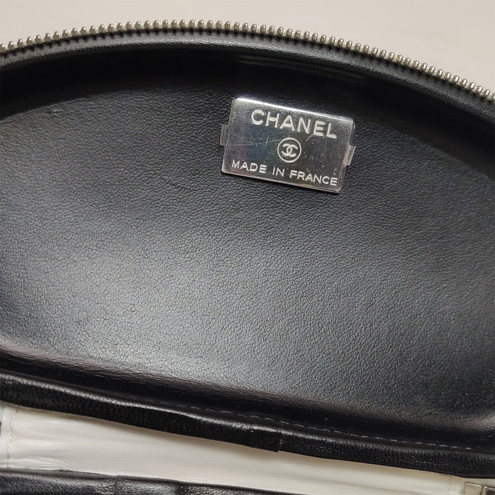 Chanel Zip Around Sunglasses Case with Chain Printed Leather