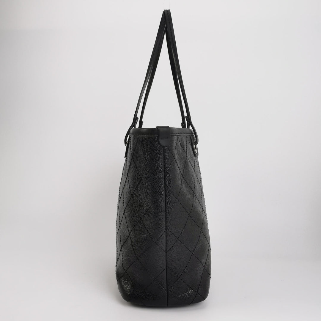 Chanel On The Road Caviar Leather Tote Bag In Black