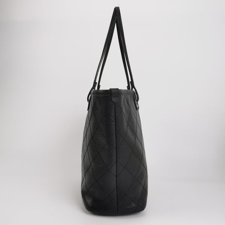Chanel On The Road Caviar Leather Tote Bag In Black