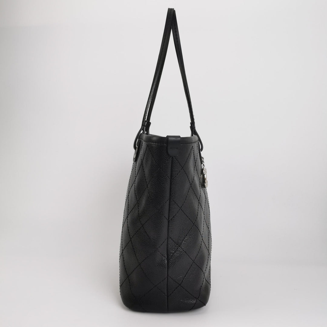 Chanel On The Road Caviar Leather Tote Bag In Black