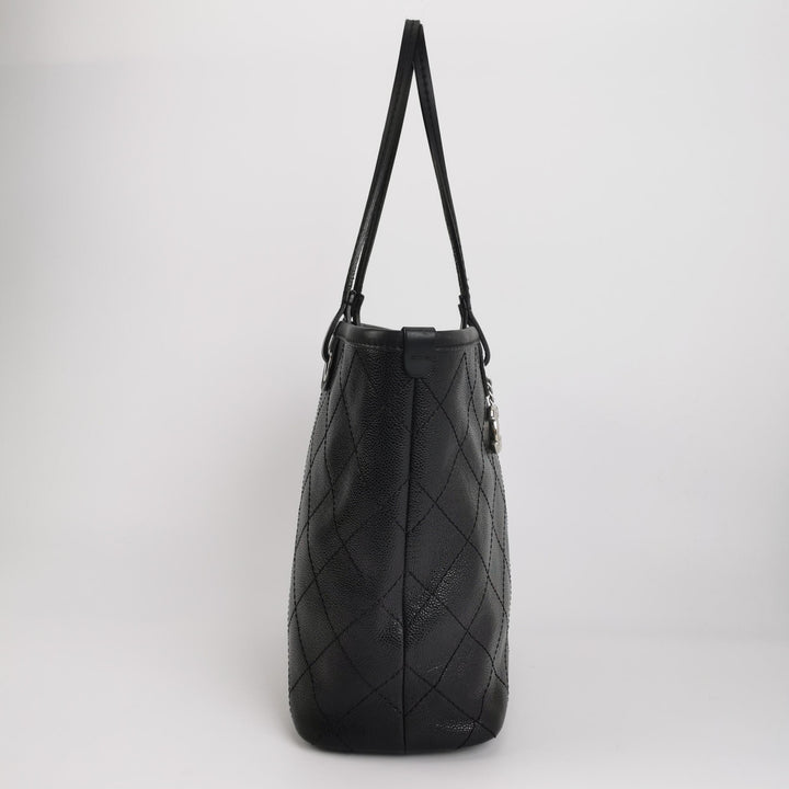 Chanel On The Road Caviar Leather Tote Bag In Black