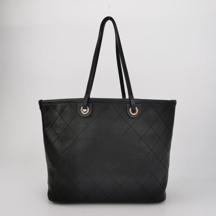 Chanel On The Road Caviar Leather Tote Bag In Black