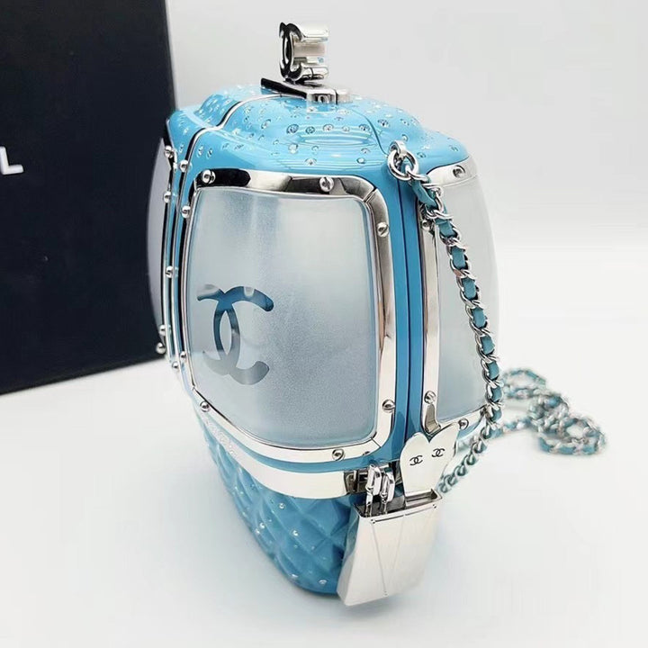 Chanel Gondola Ski Lift Minaudiere in Blue Plexiglass