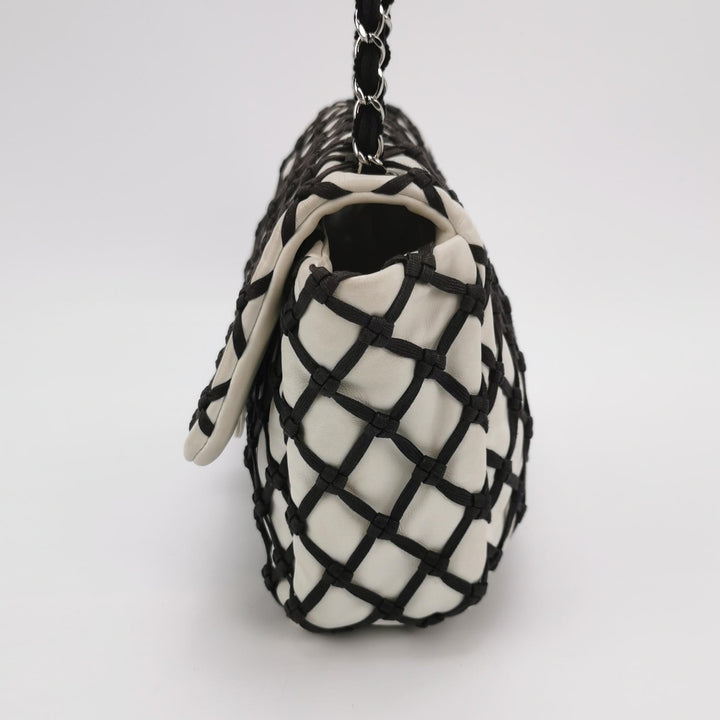 Chanel Saint-Tropez Canebiers Flap Bag in Black White