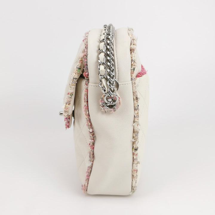 Chanel Tweed Trim Crossbody Bag Small Leather and Tweed