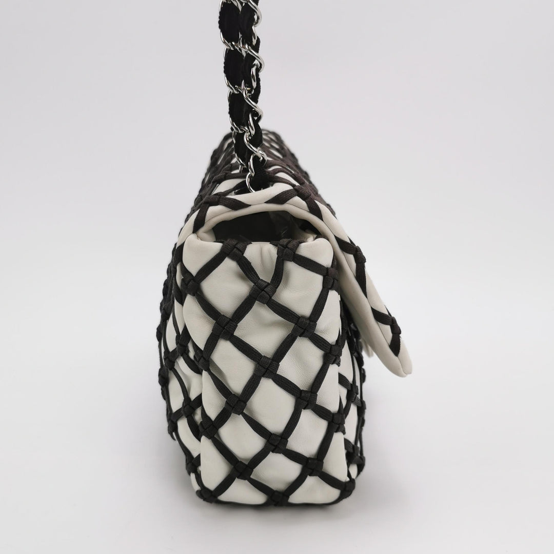 Chanel Saint-Tropez Canebiers Flap Bag in Black White