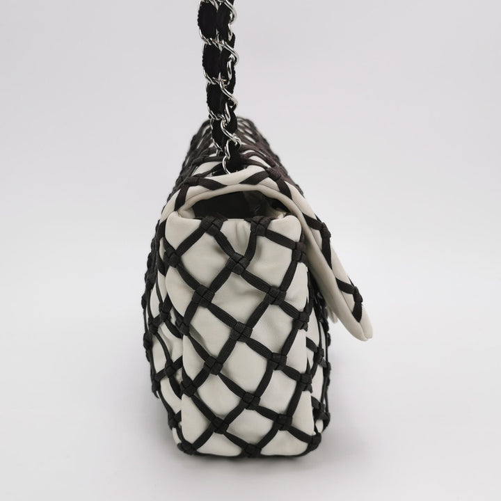 Chanel Saint-Tropez Canebiers Flap Bag in Black White