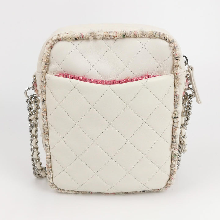 Chanel Tweed Trim Crossbody Bag Small Leather and Tweed