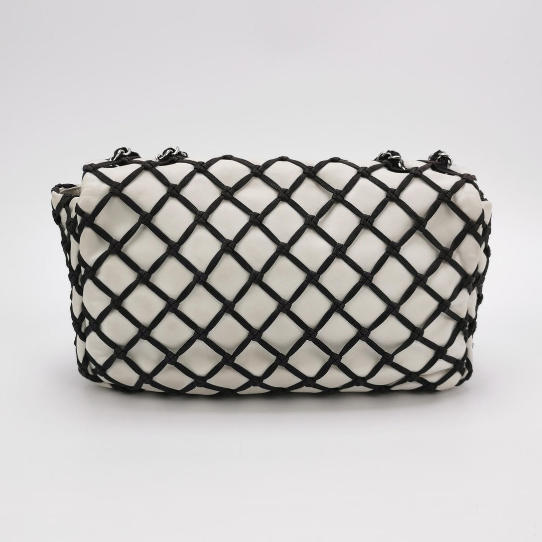 Chanel Saint-Tropez Canebiers Flap Bag in Black White