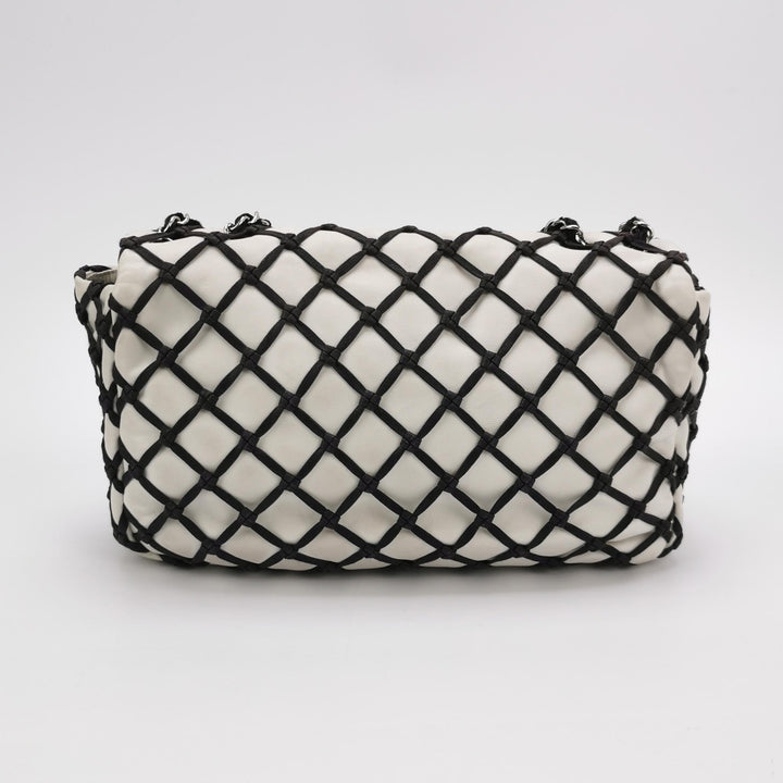 Chanel Saint-Tropez Canebiers Flap Bag in Black White