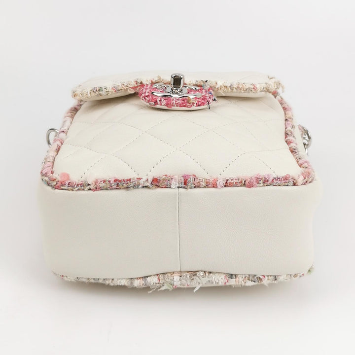 Chanel Tweed Trim Crossbody Bag Small Leather and Tweed