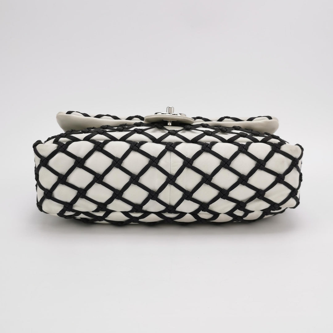 Chanel Saint-Tropez Canebiers Flap Bag in Black White