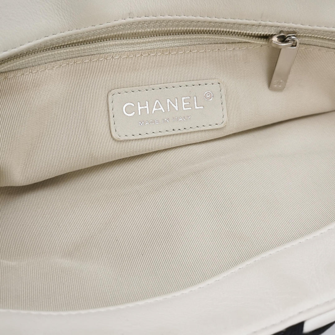 Chanel Saint-Tropez Canebiers Flap Bag in Black White