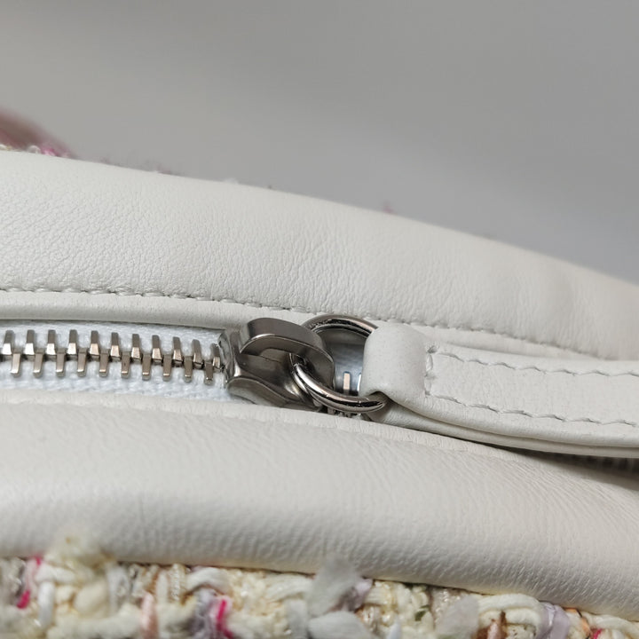 Chanel Tweed Trim Crossbody Bag Small Leather and Tweed