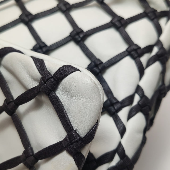 Chanel Saint-Tropez Canebiers Flap Bag in Black White