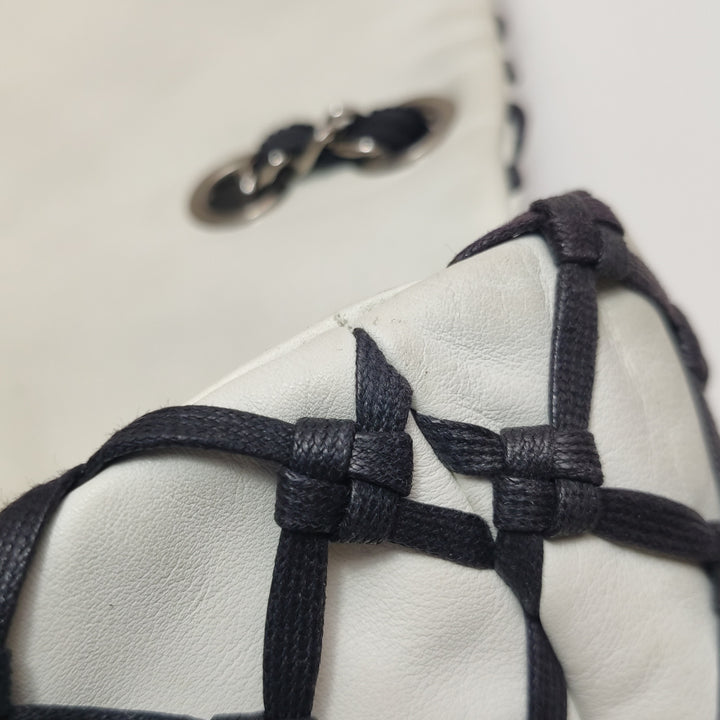 Chanel Saint-Tropez Canebiers Flap Bag in Black White