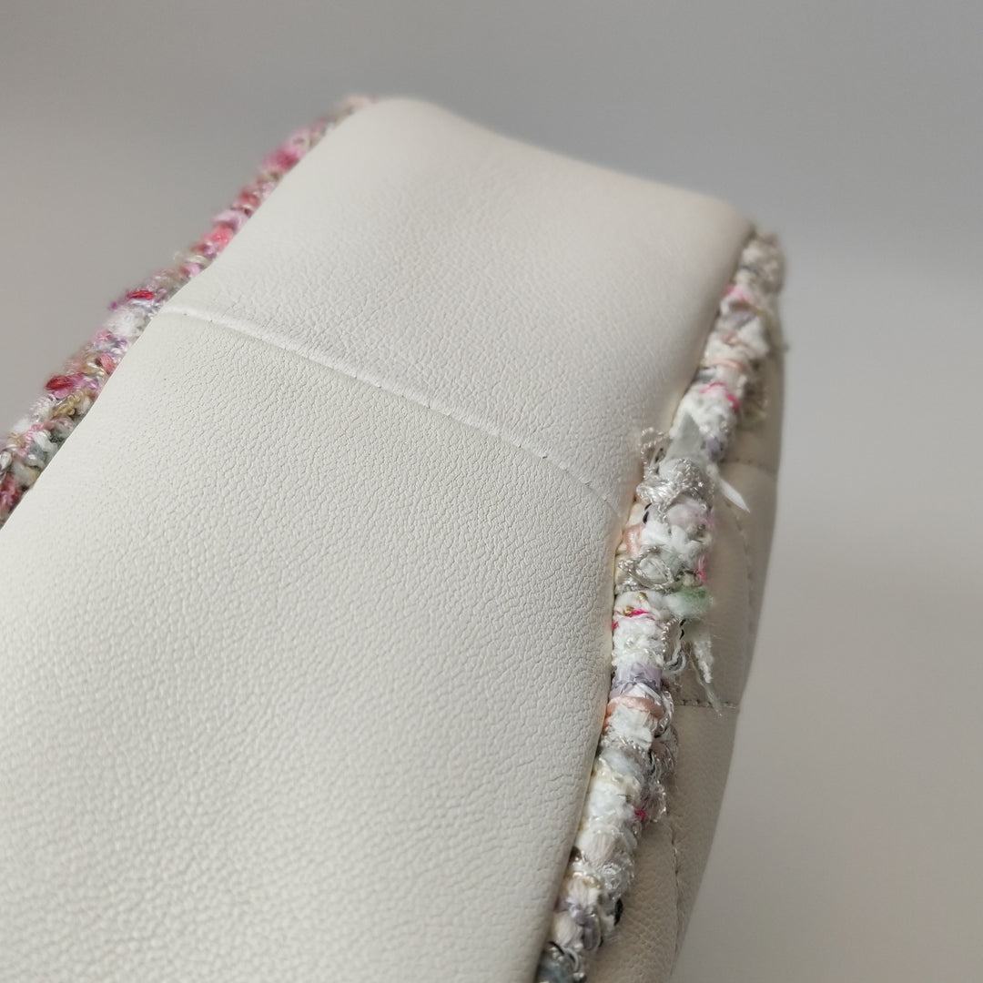 Chanel Tweed Trim Crossbody Bag Small Leather and Tweed