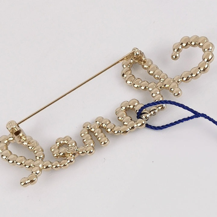 Chanel Letter Brooch Faux Pearl Crystal