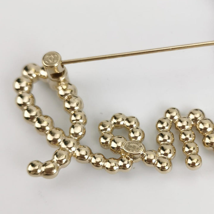 Chanel Letter Brooch Faux Pearl Crystal