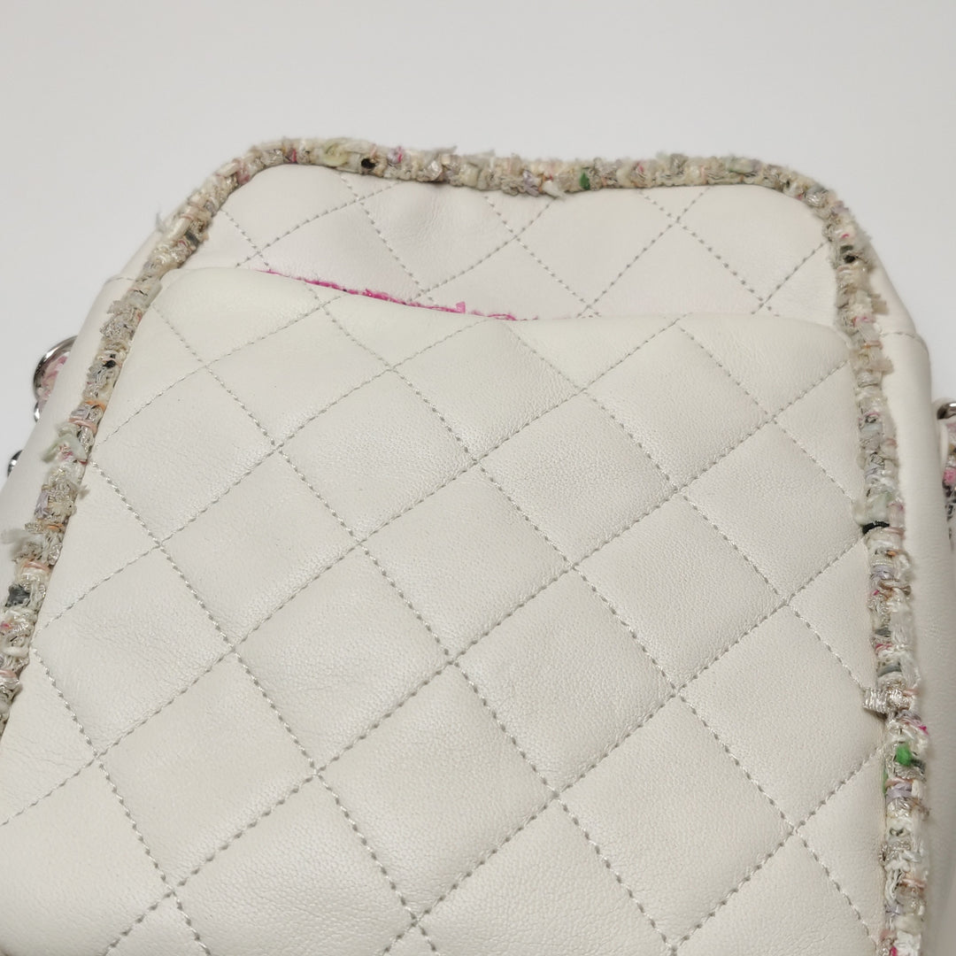 Chanel Tweed Trim Crossbody Bag Small Leather and Tweed