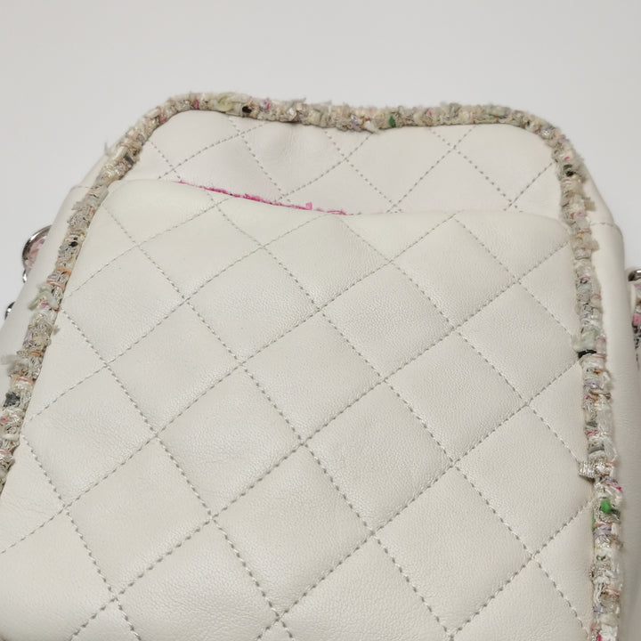Chanel Tweed Trim Crossbody Bag Small Leather and Tweed