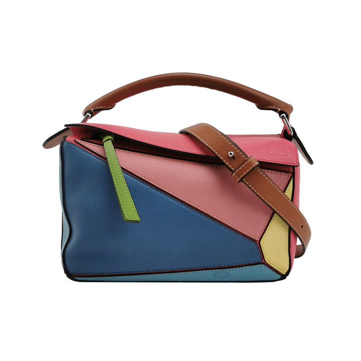 Loewe Small Puzzle Bag in Colour-Block Calfskin Leather