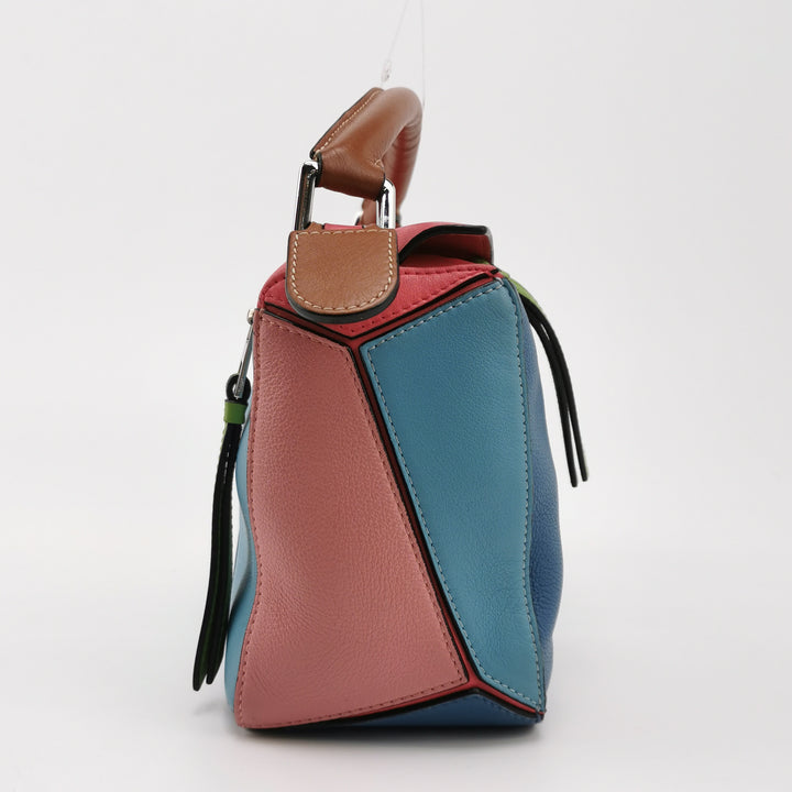 Loewe Small Puzzle Bag in Colour-Block Calfskin Leather
