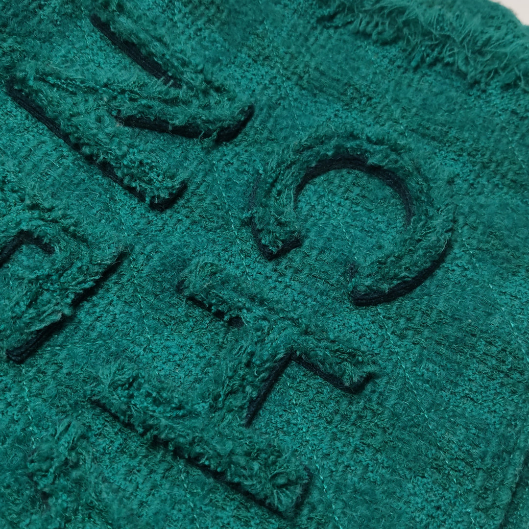 Chanel Giant Logo Shopping Tote Large Tweed Green