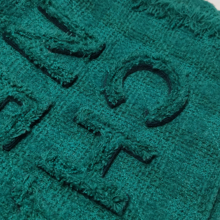 Chanel Giant Logo Shopping Tote Large Tweed Green