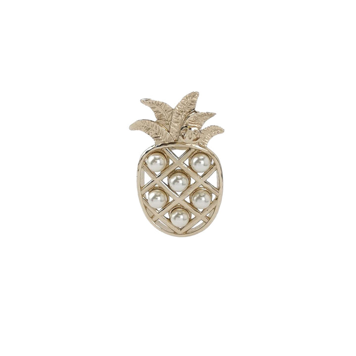 Chanel Faux Pearl Pineapple Brooch